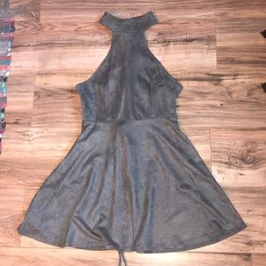Grey suede mini dress